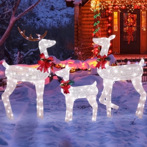 3pc outdoor christmas reindeer - 3pc,