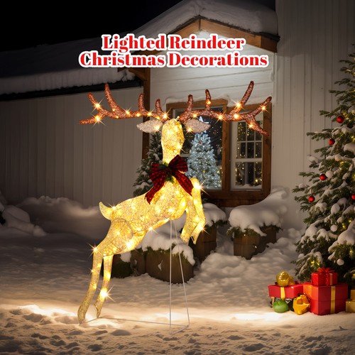 5ft lighted jumping reindeer - 5ft,