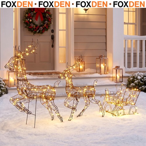 Light reindeer and - reindeer, sleigh