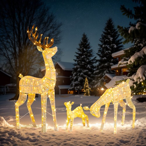 Christmas lighted reindeer - christmas,