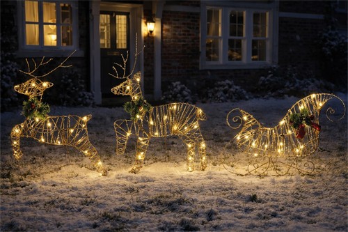 Reindeer sleigh 3pcs - reindeer,