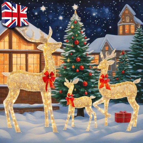 3pcs led christmas - christmas, reindeer