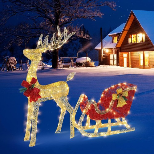 Lighted reindeer and - lighted,