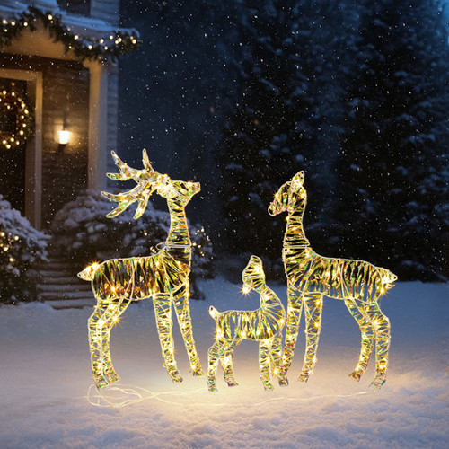 3pcs lighted iridescent - 3pcs,