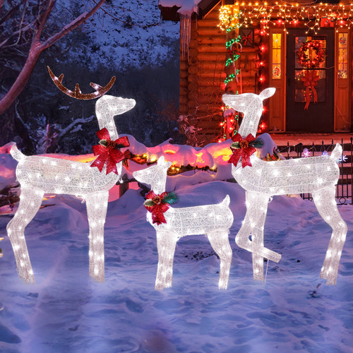3pc christmas reindeer family - 3pc,