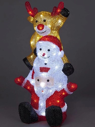 Santa snowman and reindeer - snowman,