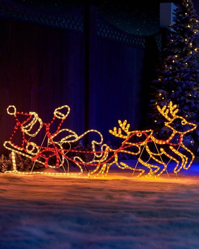 156cm pre lit - pre-lit, sleigh