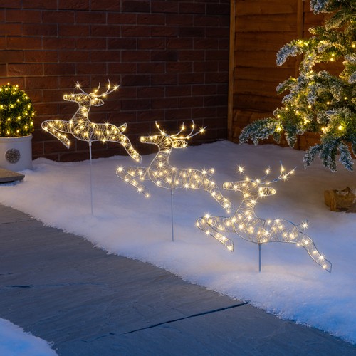 Reindeer christmas path lights - path,