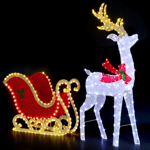 Light reindeer sleigh - light,