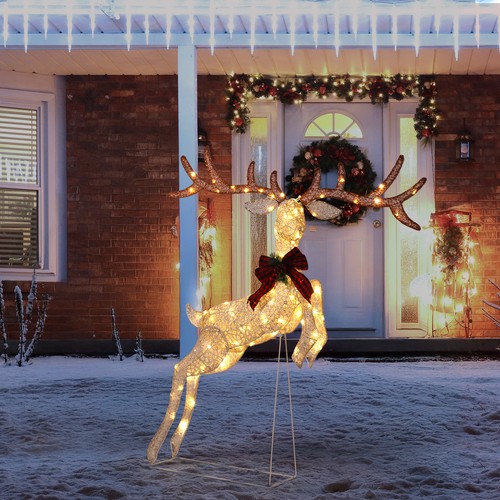 5ft lighted jumping reindeer - lighted,