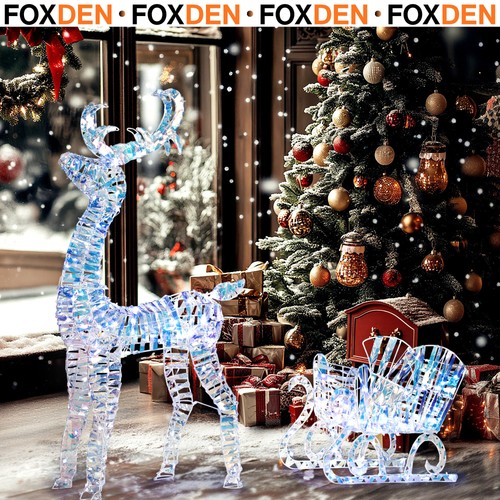 Light reindeer and sleigh - reindeer,