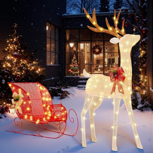 Lighted christmas reindeer - lighted,