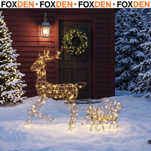Light reindeer and sleigh - light,