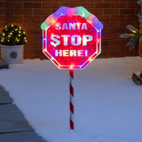 Light santa stop here - light,