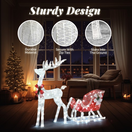 4ft lighted reindeer - lighted,