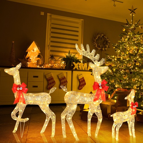 Christmas lighted reindeers - christmas,