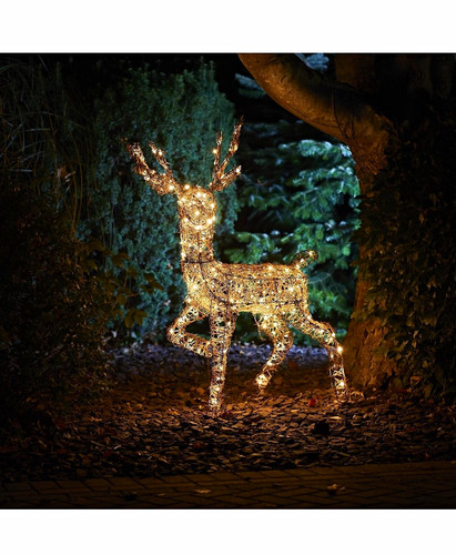 Illuminated gold reindeer - illuminated,