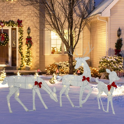 Reindeer family lighted - reindeer, deer