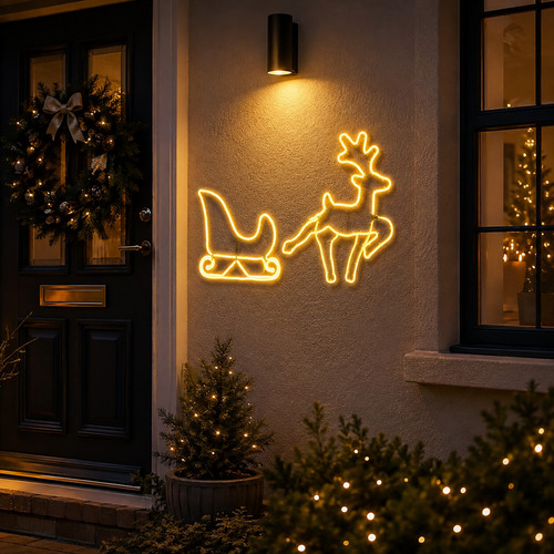 Light flying reindeer - up,