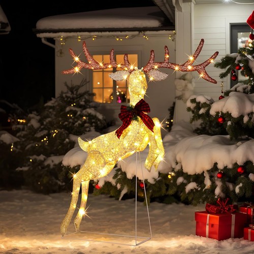 5ft lighted jumping - lighted, reindeer