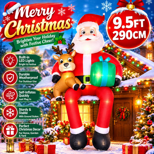 5ft christmas inflatable - christmas,