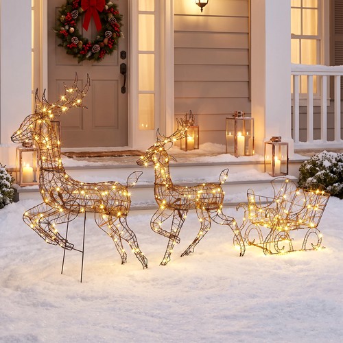 Piece lighted reindeer and - lighted,